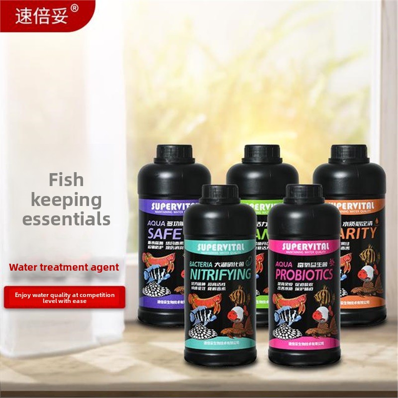 Aquarium Fish Vitamin - SUPERVITAL 3-in-1 Water Conditioner&Nitrifying Bacteria&Vitamins,Removes Chlorine,Instantly