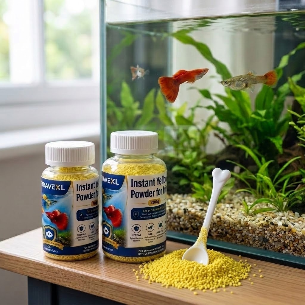 Aquarium Fish Vitamin - All-in-One Instant Yellow Powder for Common