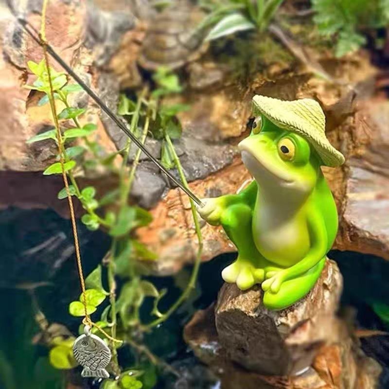 Cartoon Resin Frog Figurine Cr - Aquarium Fish Types recension och pris
