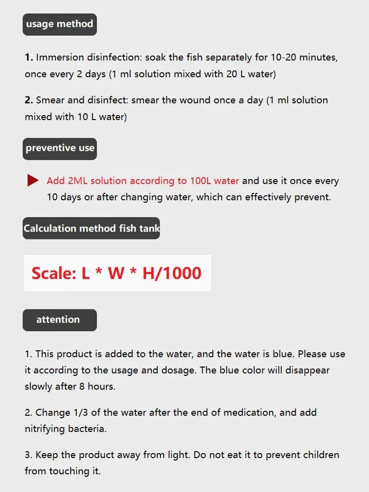 1/2Bottle Methylene Blue Solut - Aquarium Fish Vitamin recension och pris