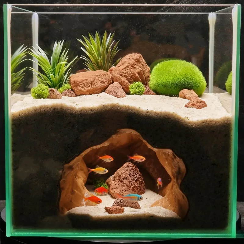 Sinkhole Cave Aquarium Ornamen - Aquarium Fish Hideout recension och pris
