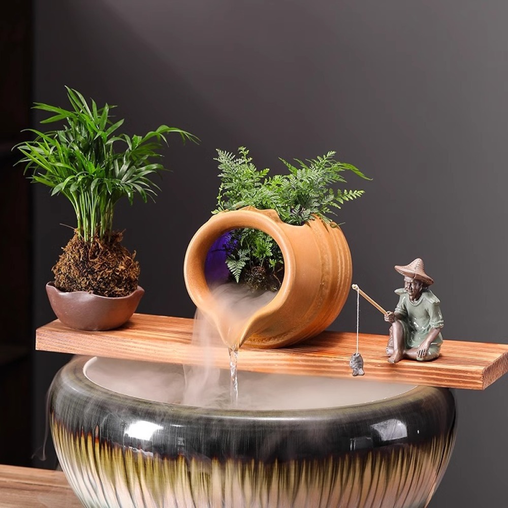 Ceramic Water Fountain Jar Fis - Aquarium Fish Jar recension och pris
