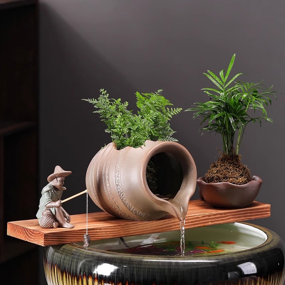 Ceramic Water Fountain Jar Fis - Aquarium Fish Jar recension och pris